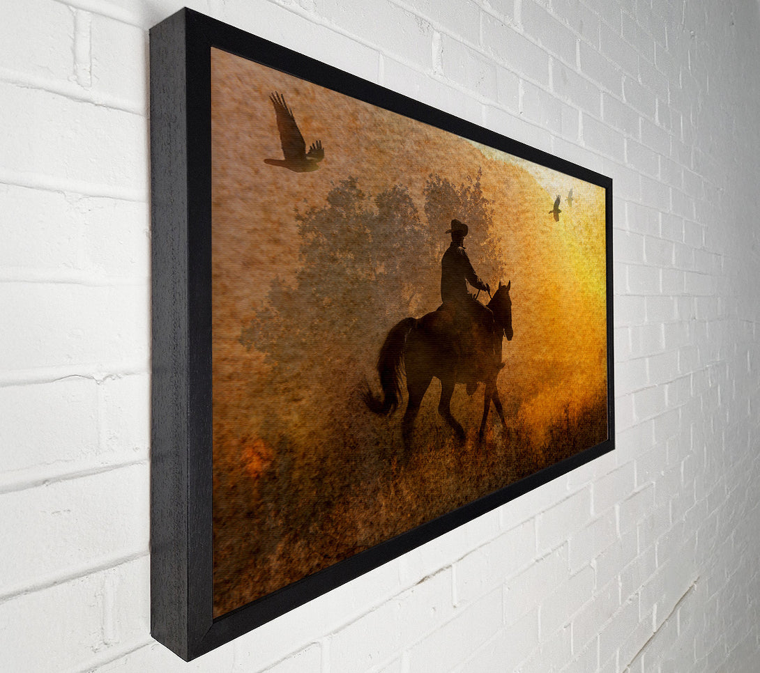  A Canvas Print of Cowboy Sunset Canvas Wall Art