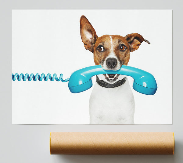 Terrier Dog Phone Call Print