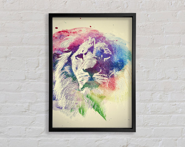 Rainbow Lion Framed Print