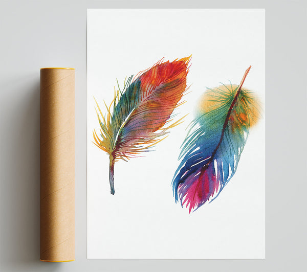 Rainbow Feathers Giclee Print