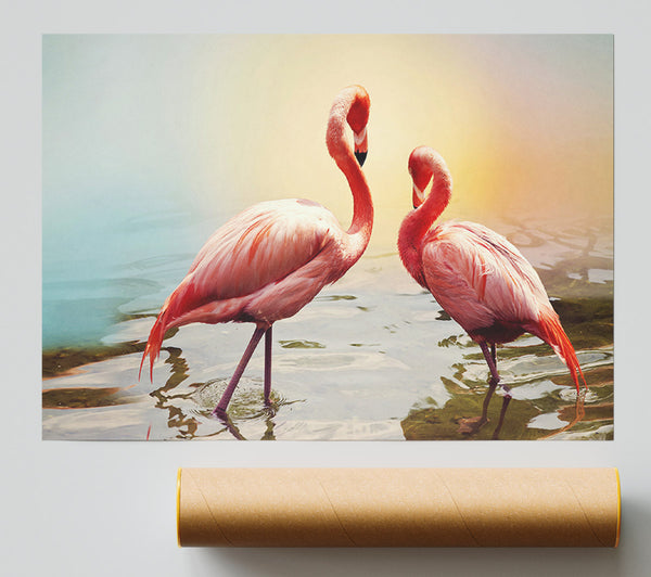 Flamingo Sunset Giclee Print