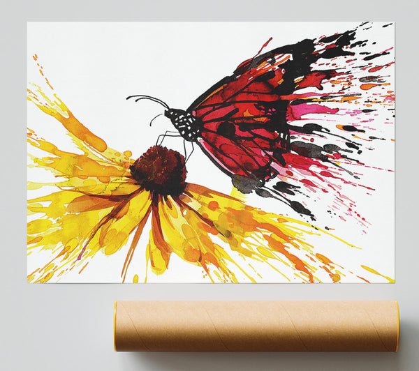 Butterfly Flower Poster