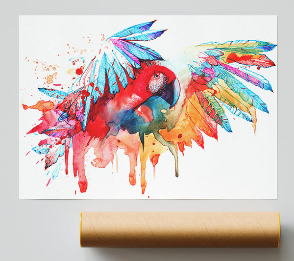 Colourful Parrot Poster