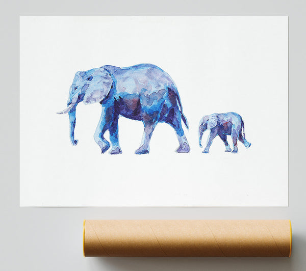 Mother And Child Elephant Love Giclee Print