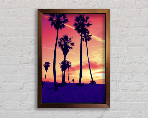 Los Angeles Palm Tree Walk Framed Print