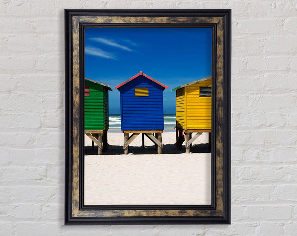 Beach Hut Sands Framed Print
