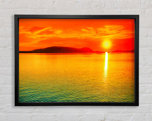 Sun Beam Ocean Framed Print