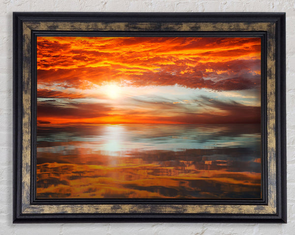 Reflections Of A Sunset Sky Framed Print