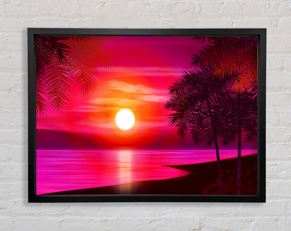 Pink Ocean Glow Framed Print