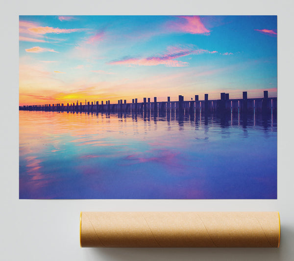 Tranquil Ocean Sunset Poster