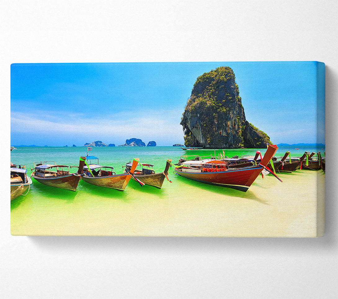  A Canvas Print of Thailand Boats Canvas Print