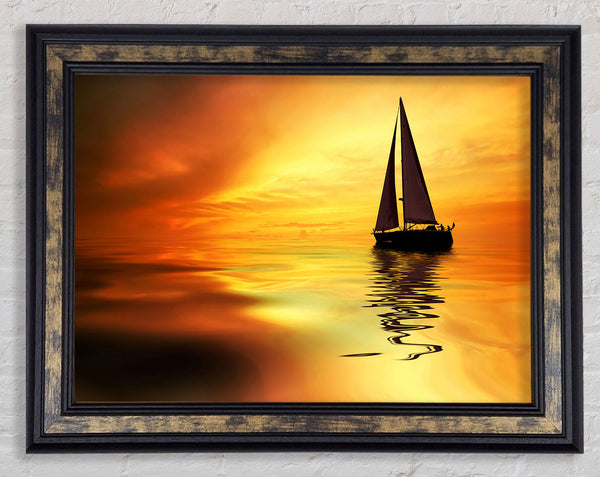 Sailboat Sunset 1 Framed Print