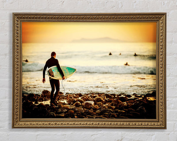 Early Morning Surf Framed Print