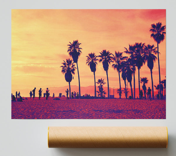 Santa Monica Sunset Giclee Print