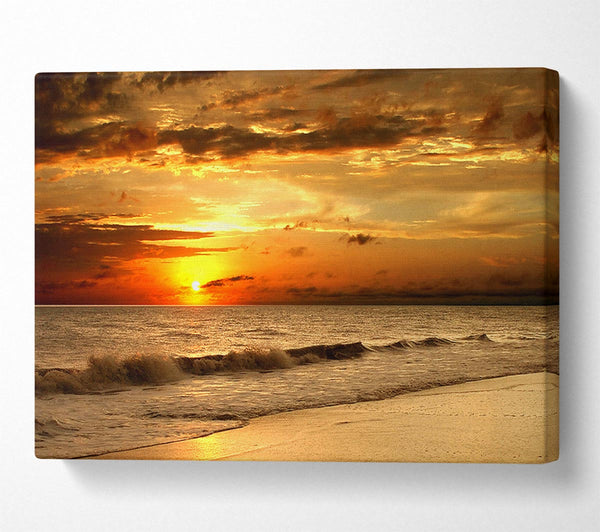  A Canvas Print of Sunset Waves 1 Canvas Art