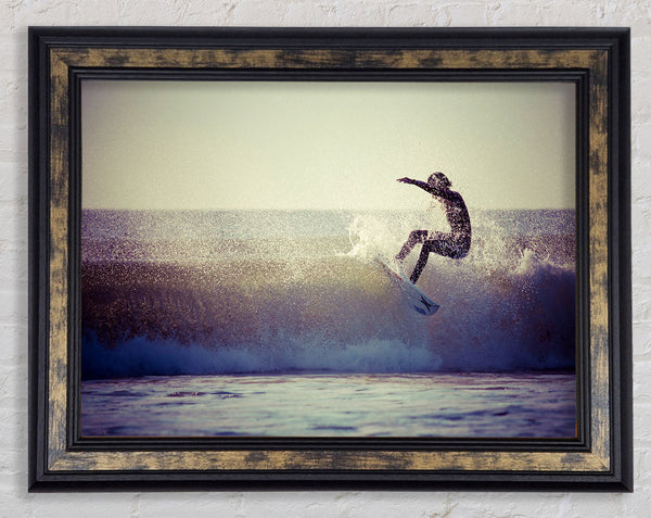 Surfing The Waves Framed Print