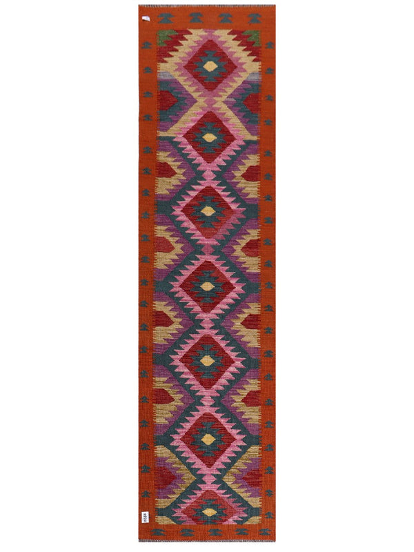 Maimana Afghanistan Kilim Runner - 296 x 77 cm