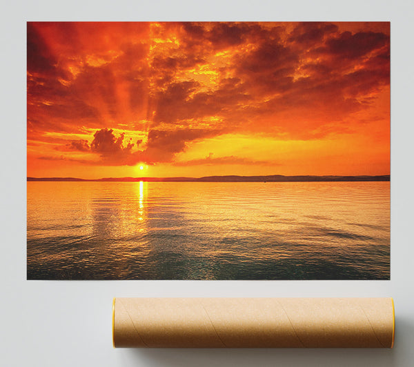 Stunning Sun Ray Ocean Giclee Print