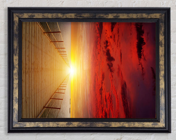 Amazing Sunset Boardwalk Framed Print