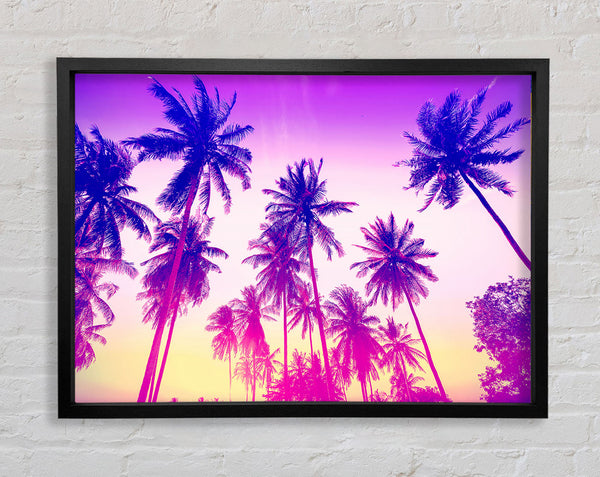 Psychedelic Palm Tree Skies Framed Print