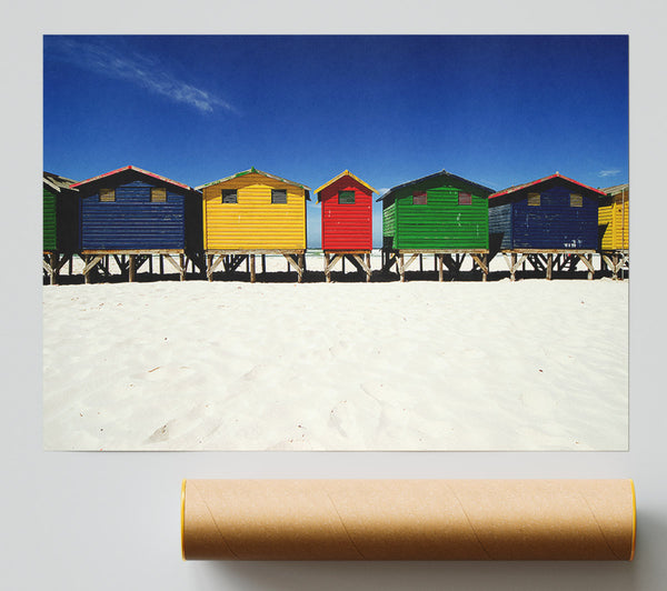 Beach Hut Skies Print