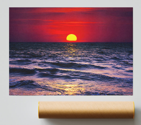 Golden Sunset Ocean Giclee Print