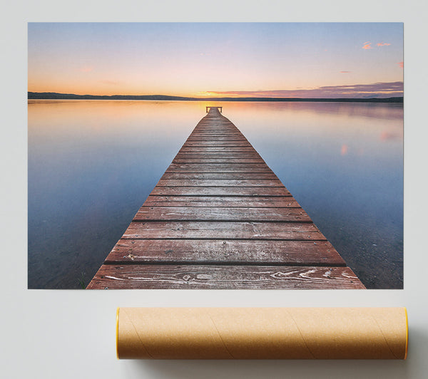 Tranquil Dock To The Sun Poster