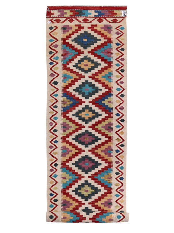 Maimana Afghanistan Kilim Runner - 392 x 80 cm