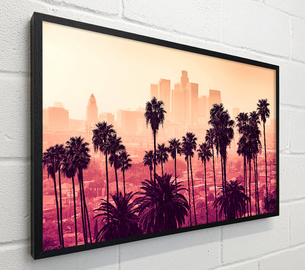 City Through The Palm Trees