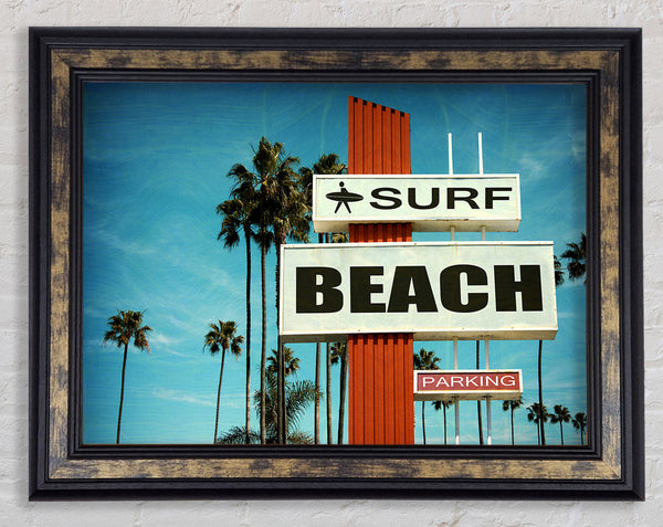 Retro Surf Framed Print