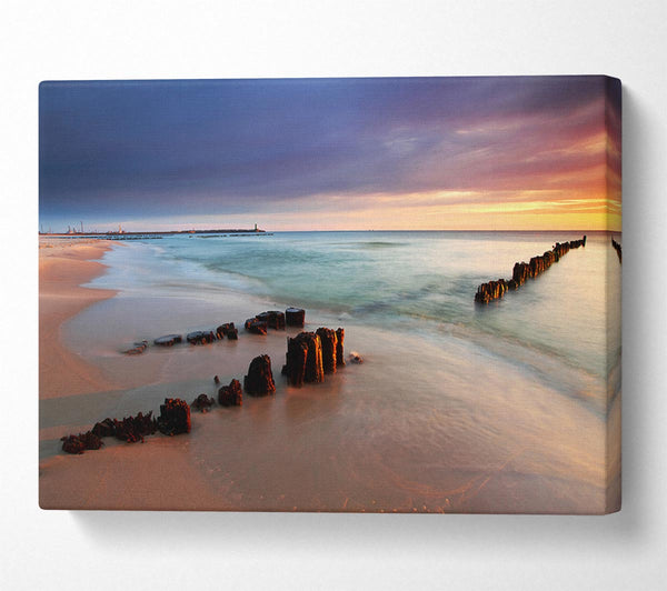  A Canvas Print of Distant Pier Ocean Canvas Print