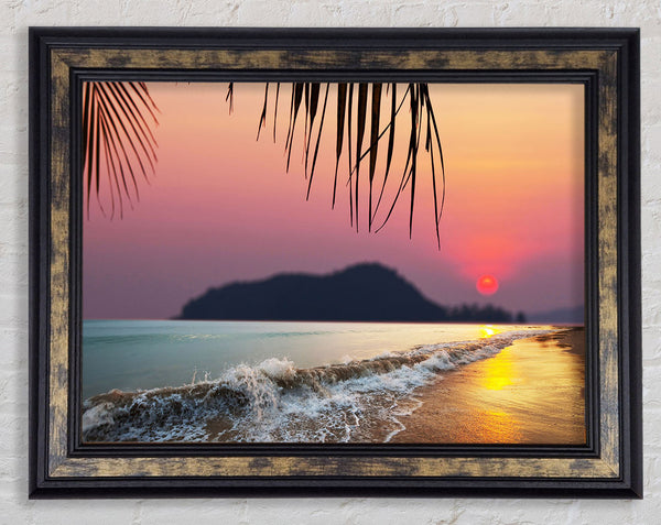 Movement Of the Glistening Sunset Framed Print