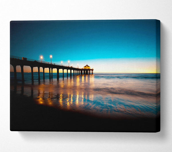  A Canvas Print of Pier Light Glow Canvas Wall Art