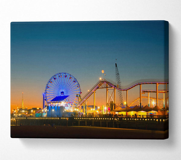  A Canvas Print of Santa Monica Pier At Dusk Canvas Print