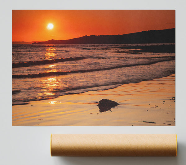 Movement Of The Orange Ocean Print