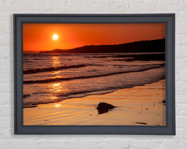 Movement Of The Orange Ocean Framed Print