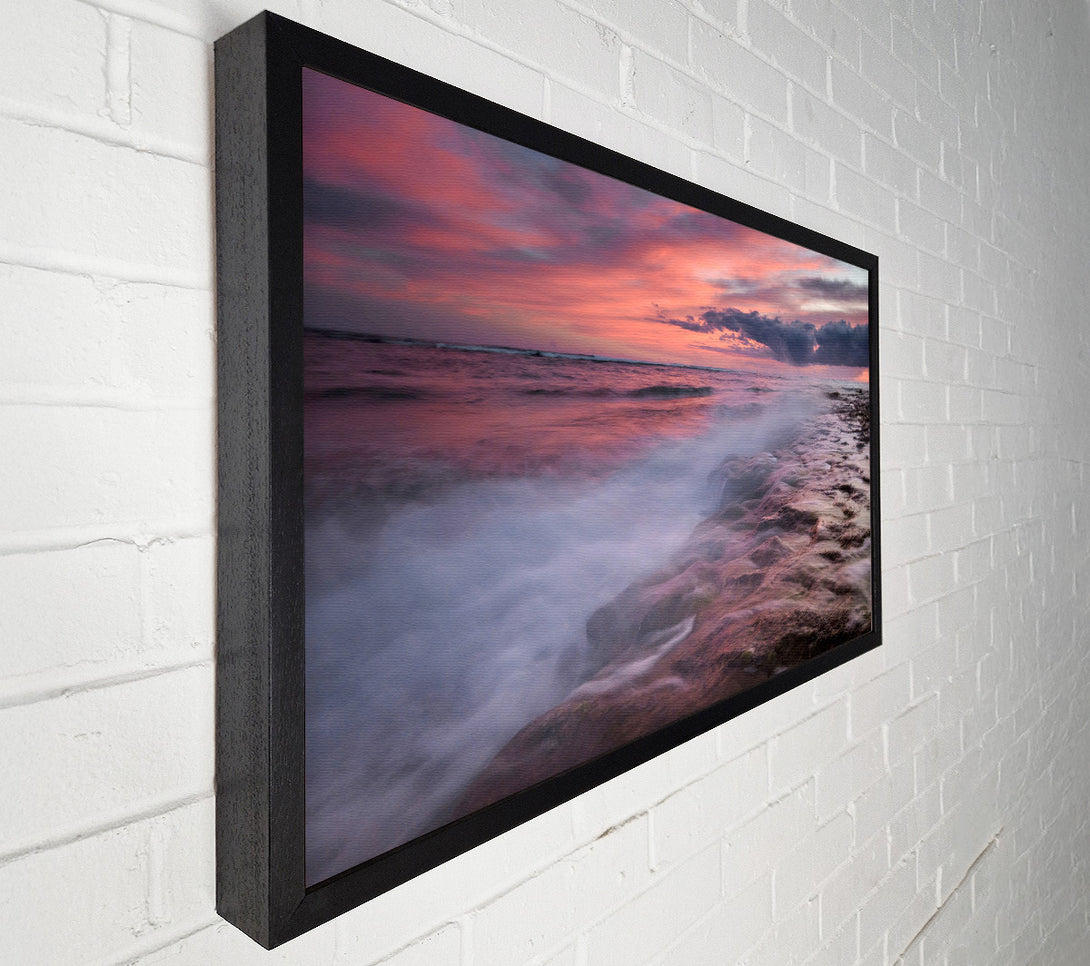  A Canvas Print of Perfect Pink Ocean Dusk Canvas Wall Art