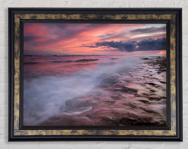 Perfect Pink Ocean Dusk Framed Print