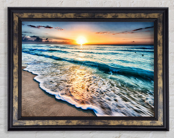 Sunset Ocean Movement Framed Print