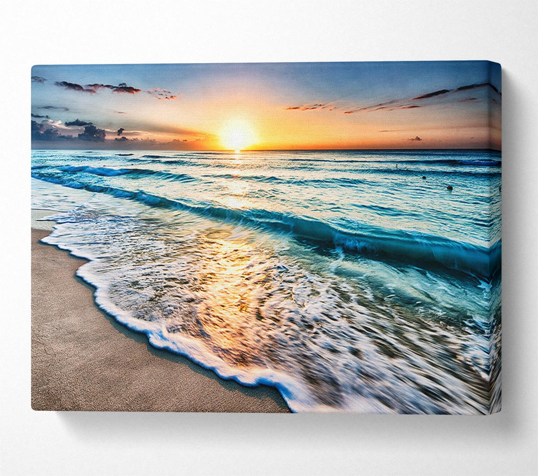  A Canvas Print of Sunset Ocean Movement Canvas Wall Art