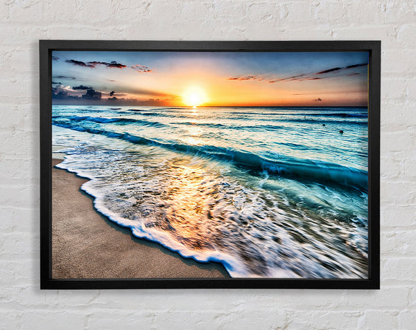 Sunset Ocean Movement Framed Print