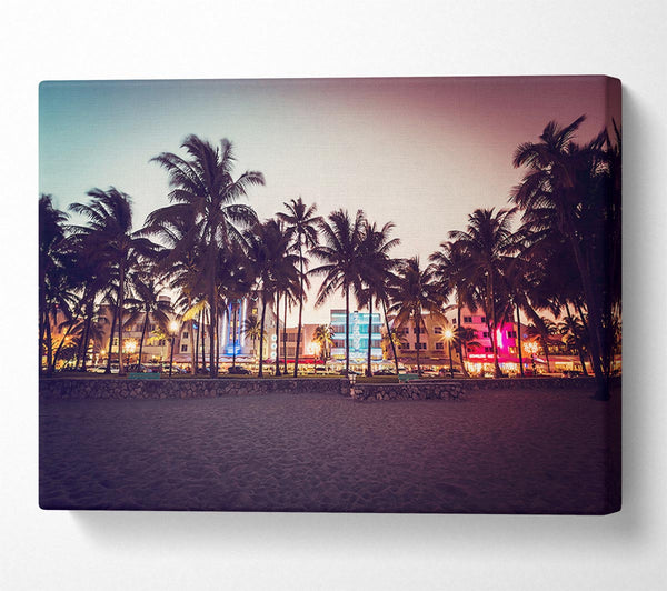  A Canvas Print of Miami Dusk Canvas Art