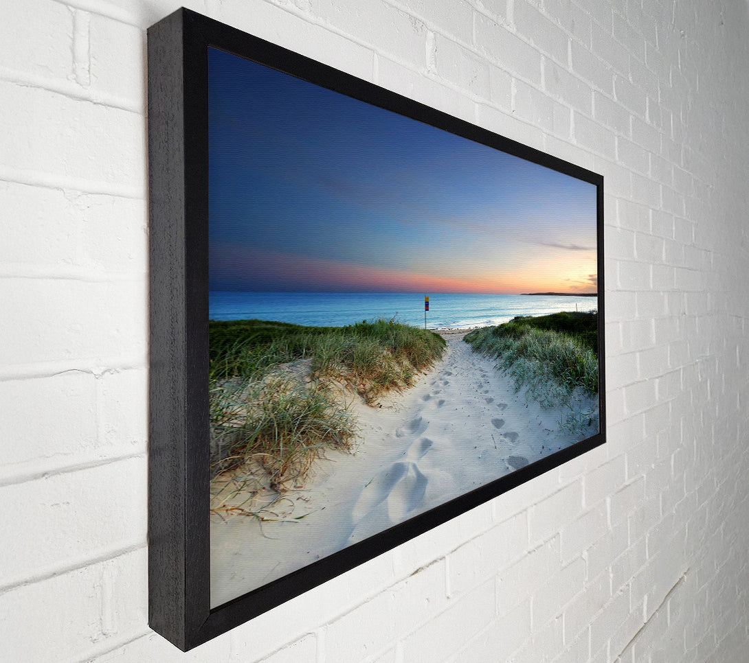  A Canvas Print of Sunrise Beach Walk Canvas Wall Art