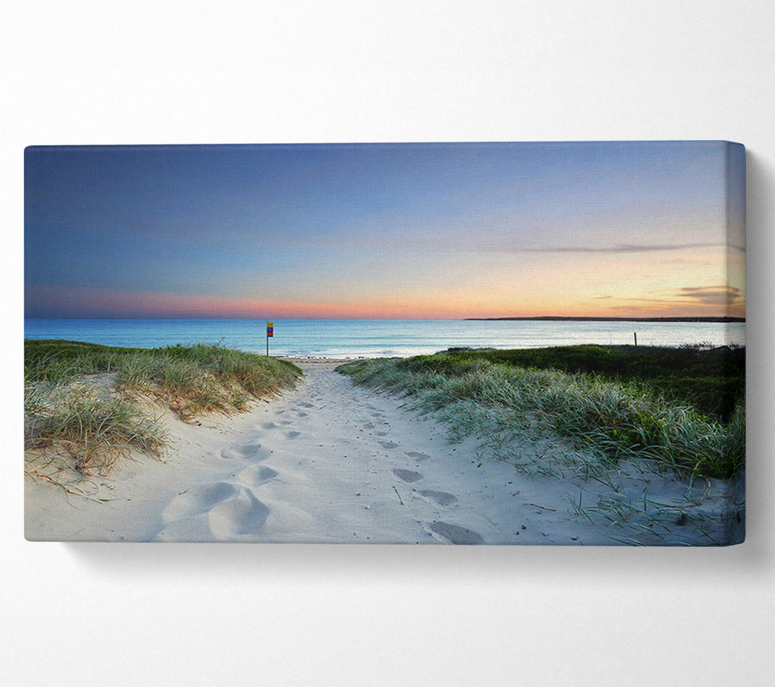  A Canvas Print of Sunrise Beach Walk Canvas Wall Art