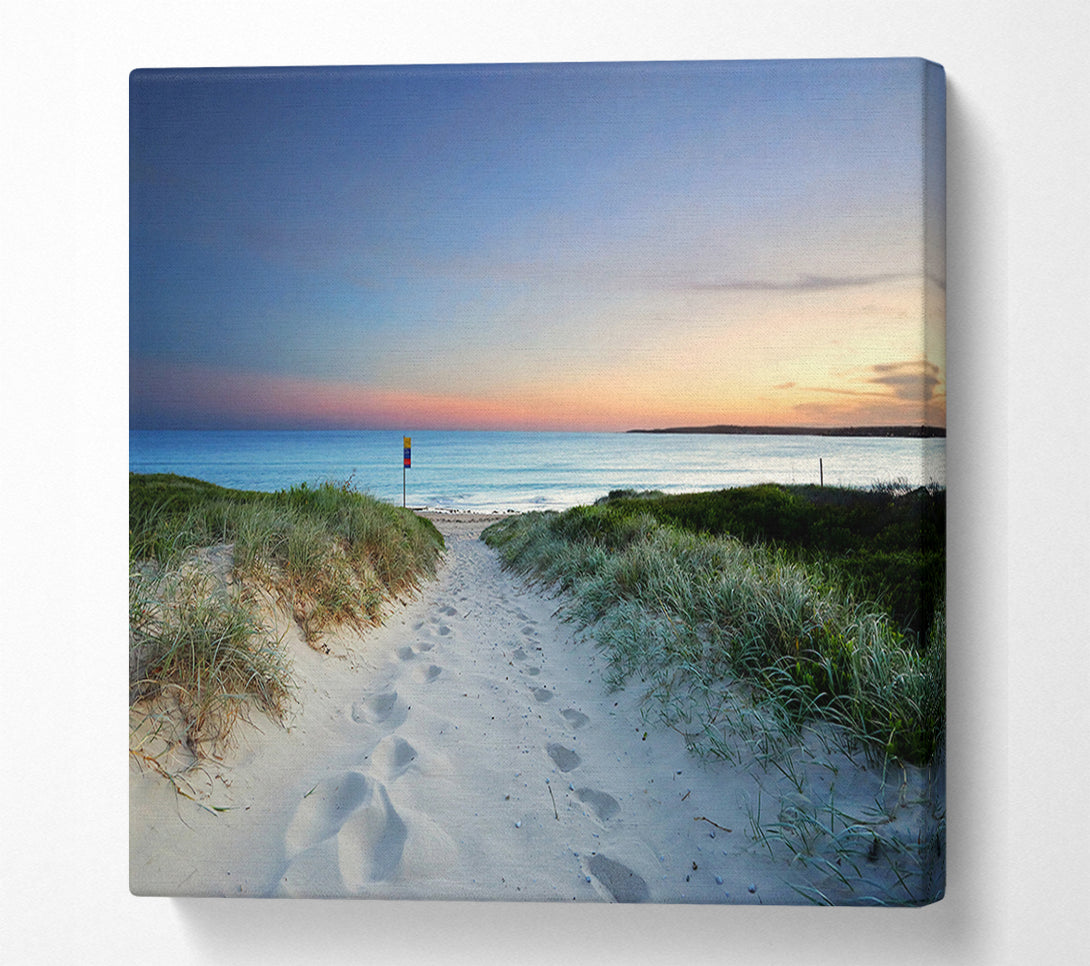  A Canvas Print of Sunrise Beach Walk Canvas Wall Art
