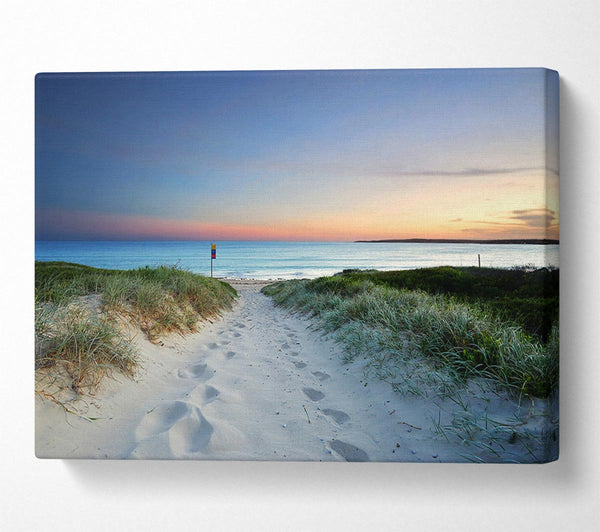  A Canvas Print of Sunrise Beach Walk Canvas Wall Art