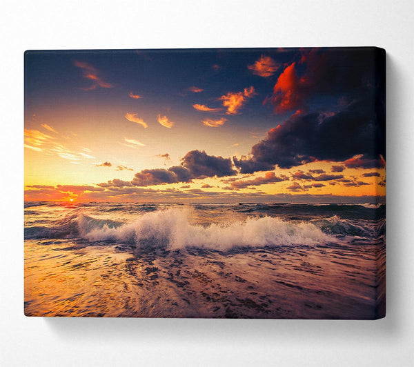  A Canvas Print of Waves At Dusk Canvas Print