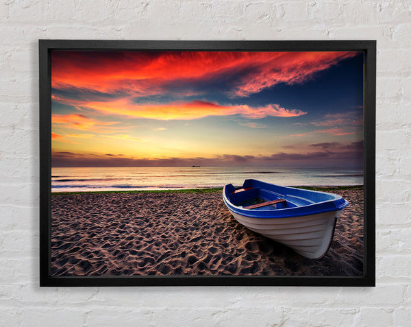 Row Boat Skies Framed Print