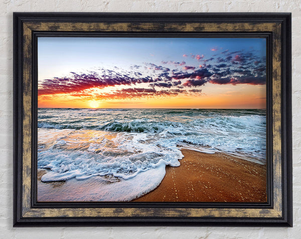Ocean Sunset Swell Framed Print