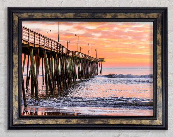 Sunrise Pier Framed Print